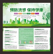 绿色清新预防流感健康教育展板