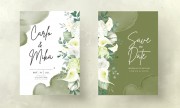 绿色韩系婚礼请帖设计