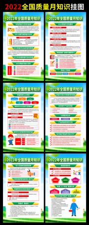 绿色清新2022质量月挂图