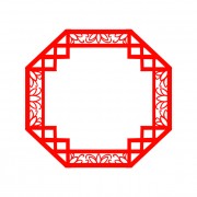 六边形中式边框设计素材下载