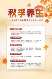 手绘秋季养生知识海报