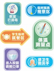 校园防疫图标不干胶标贴图片模板
