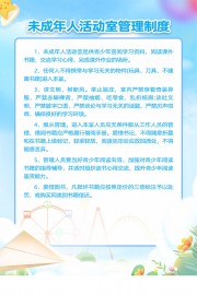 蓝色未成年人活动室管理制度牌展板