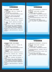 蓝色车间管理制度牌展板