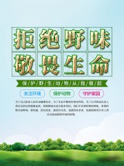 保护野生动物禁吃野味海报