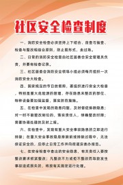 社区安全检查制度挂图