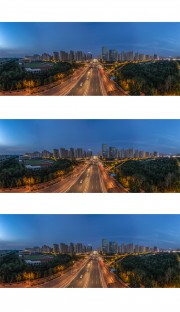 宽幅城市建筑群中轴线夜色
