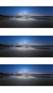 宽幅济南黄河大桥唯美景色摄影