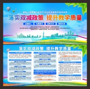 落实双减政策提升教学质量校园宣传栏模板