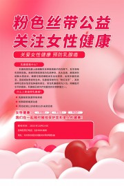 粉色丝带公益关注女性健康海报