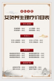 养生馆艾灸养生价目表图片