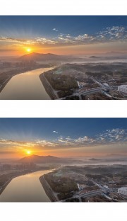信阳震雷山日出风景素材