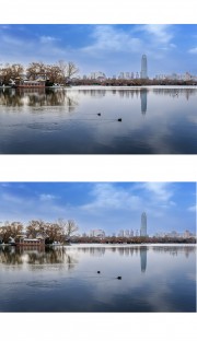 大明湖冬景图片