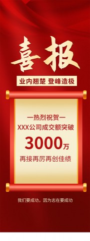 企业销售战绩喜报易拉宝