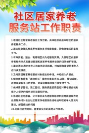 社区居家养老服务工作职责制度挂图图片