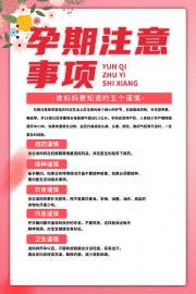 孕妇安全五个谨慎海报