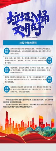垃圾分类宣传展架图片素材