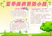 卡通夏季疾病预防电子小报