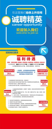 诚聘精英招聘展架图片素材