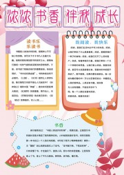 小学生卡通阅读手抄报图片素材