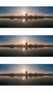 大明湖黄昏风景图