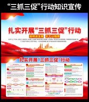 扎实开展三抓三促行动展板图片