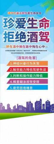 珍爱生命拒绝酒驾易拉宝
