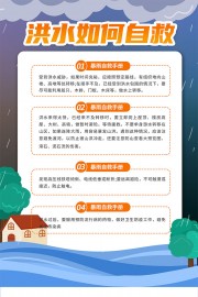 暴雨来袭自救小提示海报