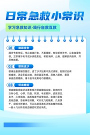 蓝色渐变日常急救小常识医疗海报