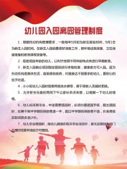 幼儿园入园离园制度展板图片下载