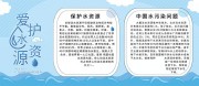 蓝色爱护水资源知识宣传栏