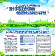 蓝色简约世界社工日公益展板