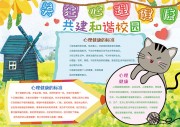 关注心理健康共建和谐校园手抄报图片