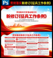 贯彻落实新修订征兵工作条例展板