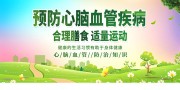 清新预防心脑血管疾病标语展板