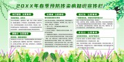绿色清新春季预防传染病知识宣传栏