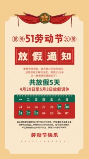 劳动节放假通知手机端海报图片