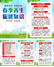 春季养生保健知识宣传系列海报