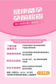 粉色健康备孕孕前检查海报
