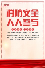 消防安全人人参与宣传海报