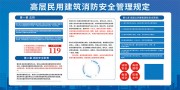 蓝色高层民用建筑消防安全管理规定展板