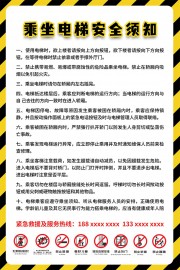 乘坐电梯安全须知海报