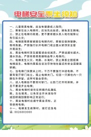电梯安全乘坐须知海报