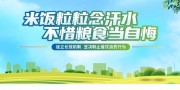 蓝色清新珍惜粮食拒绝浪费展板