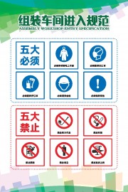 车间安全警示标志海报