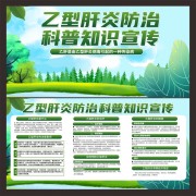 手绘绿色乙型肝炎防治知识展板