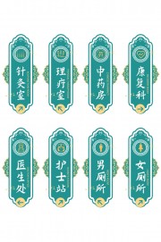 中式中医院标识牌门牌模板