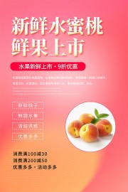 新鲜水蜜桃鲜果上市海报
