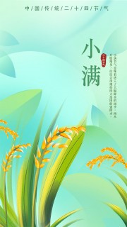 稻穗小满节气广告