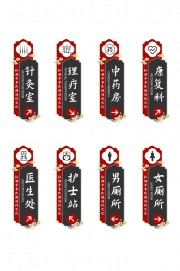 中国风中医院VI导视门牌模板
